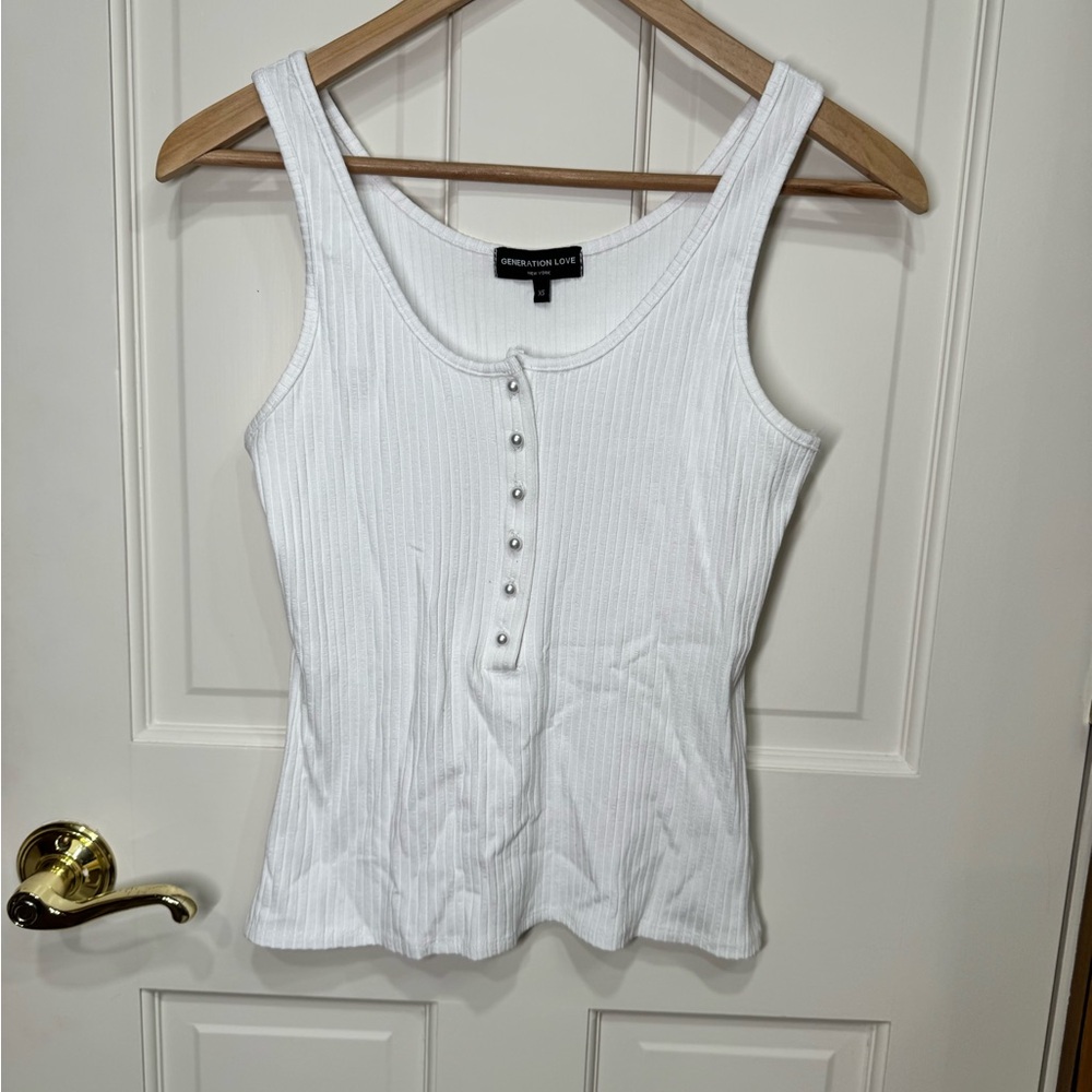 Generation Love Ribbed Tank Top White XS
